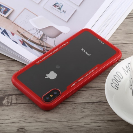 Противоударный чехол Acrylic + TPU Shockproof Case на iPhone XS Max-красный