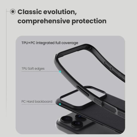Чохол NILLKIN Frosted Shield Pro гібрид з матовим покриттям на iPhone 17 Pro - сірий