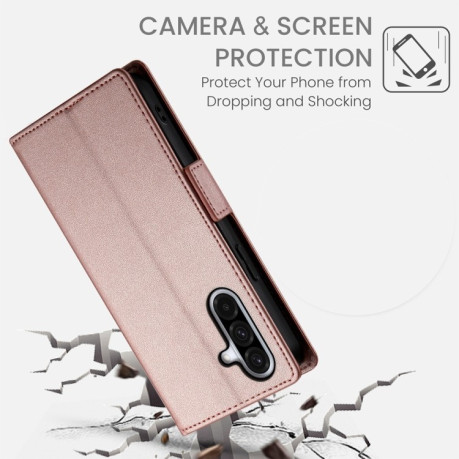 Чохол-книжка Side Buckle Magnetic Frosted Leather для Samsung Galaxy A26 5G - рожеве золото