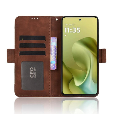 Чохол-книжка Skin Feel Calf для Motorola Moto G86 Power 5G - коричневий