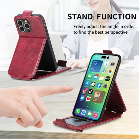 Фліп-чохол Zipper Wallet Vertical для iPhone 14 Pro Max - червоний