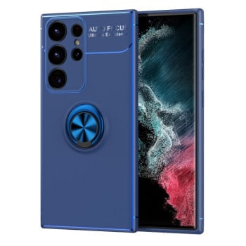 Ударозащитный чехол Metal Ring Holder для Samsung Galaxy S23 Ultra 5G - синий
