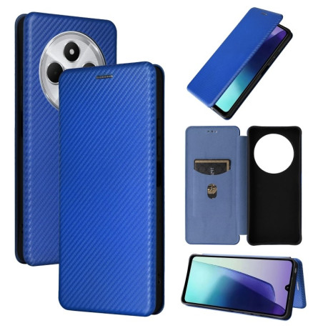Чохол-книжка Carbon Fiber Texture на Xiaomi Redmi 14C 4G/Poco C75/Redmi A4 5G - синій