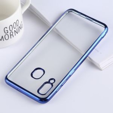 Ультратонкий силиконовый чехол Electroplating Soft на Samsung Galaxy A20 / A30-синий
