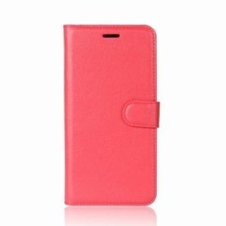 Шкіряний чохол-книжка Samsung Galaxy S9/G960 Litchi Texture зі слотом для кредитних карт червоний