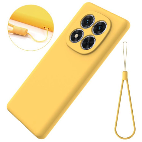 Силиконовый чехол Solid Color Liquid Silicone на Xiaomi Redmi Note 14 Pro 4G - желтый