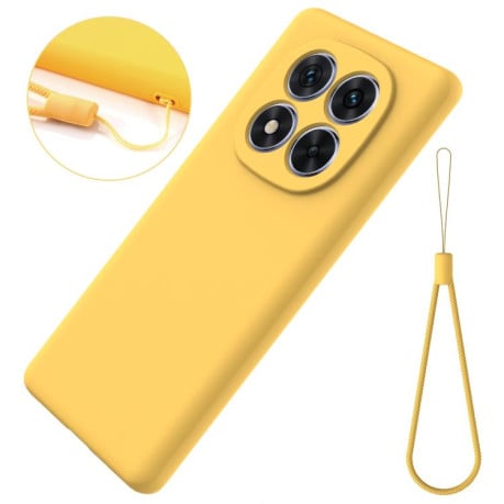 Силиконовый чехол Solid Color Liquid Silicone для Redmi Note 15 Pro 4G Global 163.2mm — жёлтый