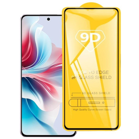 Защитное стекло 9D Full Glue Full Screen на OPPO Reno11 F / F25 Pro - черное