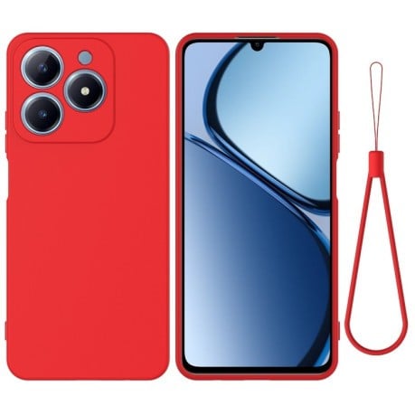 Силиконовый чехол Solid Color Liquid Silicone на Realme C63 / Narzo N63 - красный