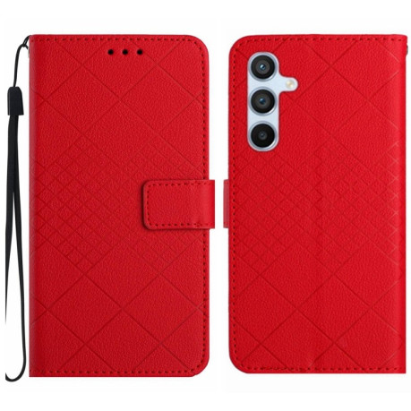 Чохол-книга Grid Texture для Samsung Galaxy M15 5G - червоний