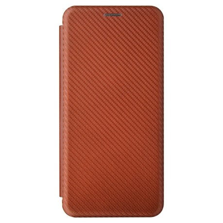 Чехол-книжка Carbon Fiber Texture на Samsung Galaxy A72 - коричневый