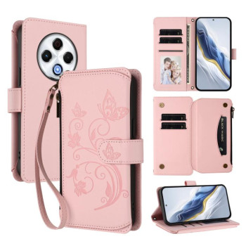 Чехол-книжка Escase кошелёк на молнии на Tecno Spark 30 4G — розовый