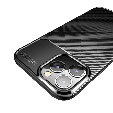 Ударозащитный чехол HMC Carbon Fiber Texture на iPhone 14 - черный