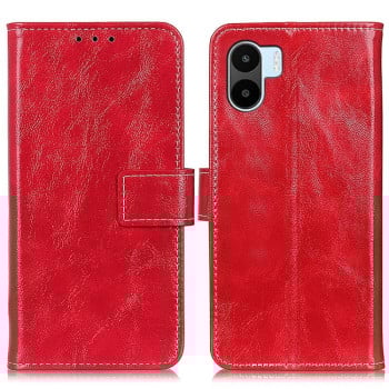 Чехол-книжка Magnetic Retro Crazy Horse Texture на Xiaomi Redmi A1/A2 - красный