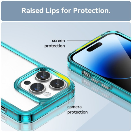 Противоударный чехол Colorful Acrylic Series для iPhone 15 Pro - синий