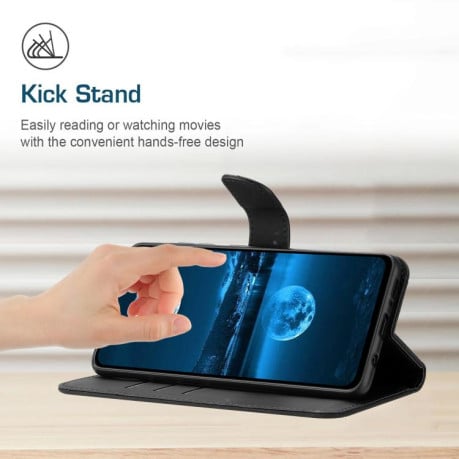 Чехол-книжка Stitching Embossed Leather на Xiaomi Redmi 15C 5G / 4G EU 173mm - черный