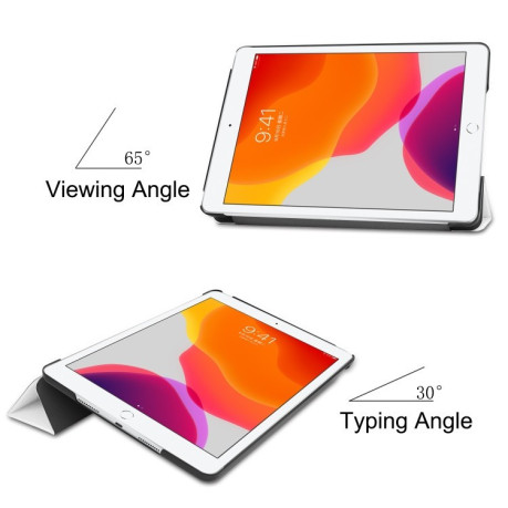 Чехол Custer Texture Three-folding Sleep/Wake-up на iPad 9/8/7 10.2 (2019/2020/2021) Белый