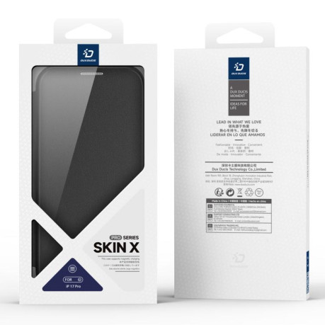 Чехол-книжка DUX DUCIS Skin X Pro Series Magsafe на iPhone 17 Pro - черный