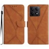 Чехол-книжка Stitching Embossed Leather для Xiaomi 14T 5G Global - коричневый
