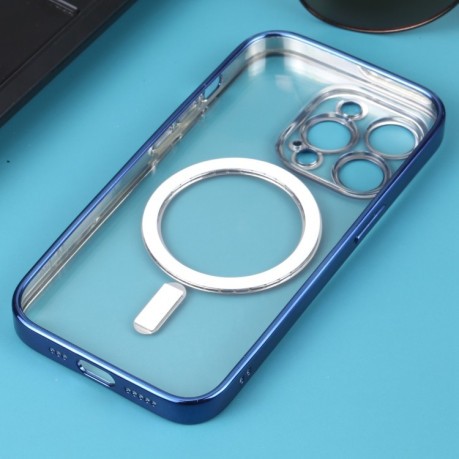 Протиударний чохол MagSafe Electroplating Straight для iPhone 14 Pro - темно-синій