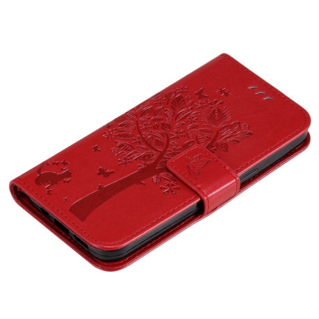 Чехол-книжка Cat Embossing Pattern на Vivo Y11s/Y12A/Y12s/Y20/Y20A/Y20s/Y20G/Y20SG - красный