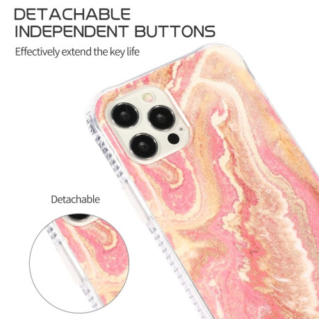 Противоударный чехол Sands Marble IMD Pattern для iPhone 14 Plus - розовый