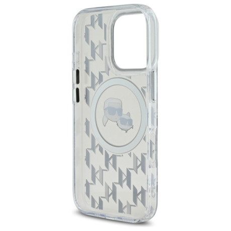 Оригинальный чехол Karl Lagerfeld IML Monogram Karl &amp; Choupette Head MagSafe для iPhone 16 Pro Max - Clear