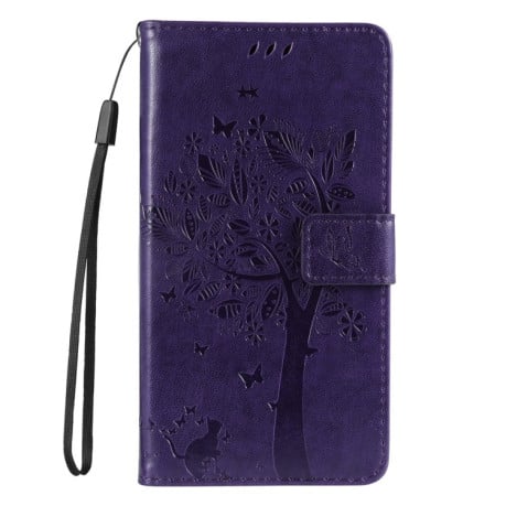 Чохол-книжка Happy Cat Pattern для Xiaomi Redmi Note 14 Pro / 14 Pro+ 5G - фіолетовий