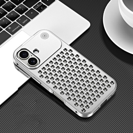 Противоударный чехол R-JUST RJ58 Aromatherapy Metal Cooling для  iPhone 16 - серебристый