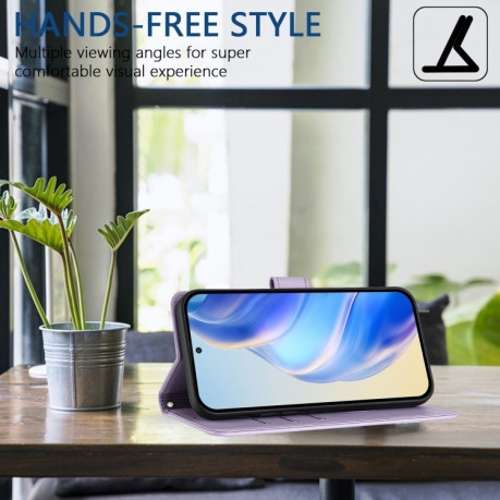 Чохол-книжка Embossing Stripe RFID для Realme 13+ 5G/13 Pro 5G/13 Pro+ - фіолетовий