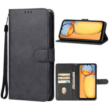 Чехол-книжка EsCase Leather для Redmi 14C 4G/Poco C75/Redmi A4 5G - черный