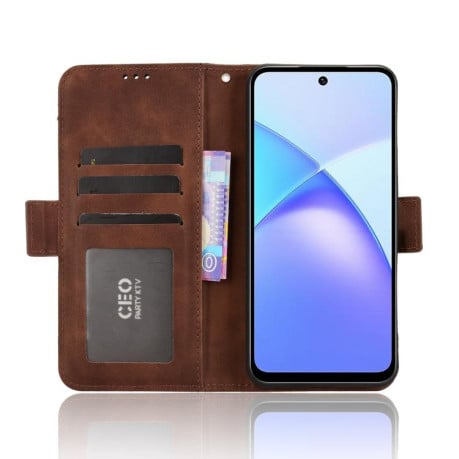 Чохол-книжка Skin Feel з м'якою фактурою Calf на Infinix Smart 10 Plus 4G - коричневий