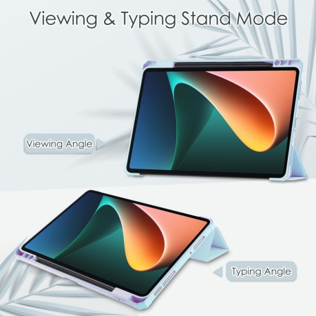 Чехол-книжка Three-fold для Xiaomi Pad 5 / 5 Pro - голубой