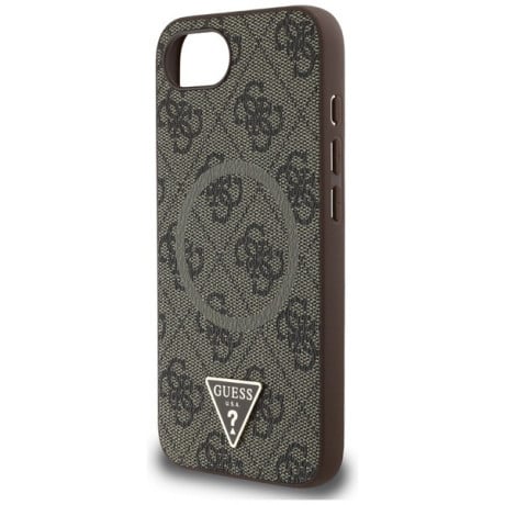 Оригінальний чохол Guess 4G Ring Triangle Logo MagSafe для iPhone 16e - Brown