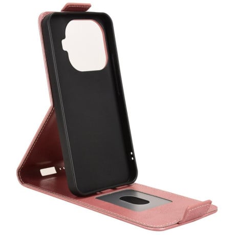 Флип-чехол Magnetic Vertical Flip Leather на Xiaomi 15T Pro 5G - золото