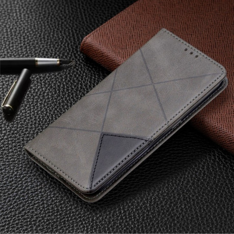 Чохол-книга Rhombus Texture на Samsung Galaxy A01 - сірий