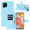 Чохол-книжка Litchi Texture на Samsung Galaxy M42 - блакитний