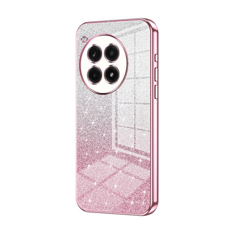 Ударозащитный чехол Gradient Glitter Powder Electroplated на OnePlus Ace 3 Pro - розовый