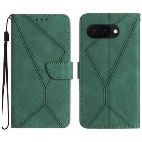 Чохол-книжка Stitching Embossed Leather для Google Pixel 9a - зелений