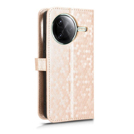 Чехол-книжка Honeycomb Dot для Xiaomi Poco F7 Pro 5G / F7 Ultra - золотой