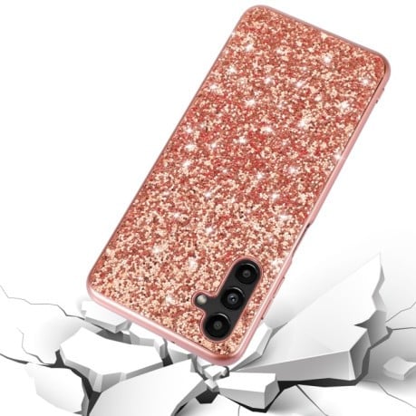 Ударозащитный чехол Glittery Powder на Samsung Galaxy A54 5G - черный