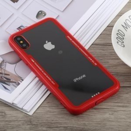 Протиударний чохол Acrylic + TPU Shockproof Case на iPhone XS Max-червоний