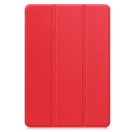 Чехол Custer Texture Three-folding Sleep/Wake-up для Xiaomi Pad 7 / 7 Pro- черный - красный