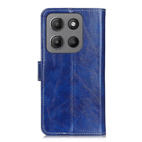 Чехол-книжка Magnetic Retro Crazy Horse Texture на Motorola Moto G15 4G - синий