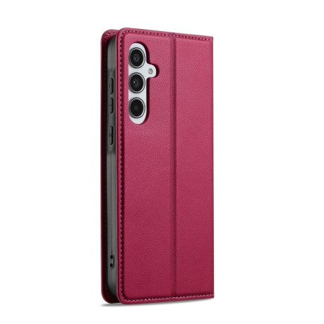 Чехол-книжка LC.IMEEKE L1 Series Frosted Fine Texture для Samsung Galaxy S25+ 5G - красный