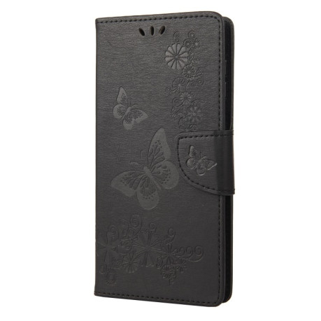 Чехол-книжка Floral Butterfly для Xiaomi Poco C40/Redmi 10c - черный