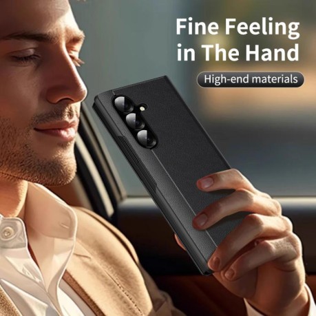 Чехол-книжка Smart View Window Leather на Samsung Galaxy Fold 7 5G - черный