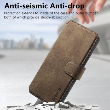 Чехол-книжка CaseNeo MagSafe RFID Anti-theft Retro Leather для OPPO Reno13 - коричневый