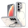 Чехол Bright Color Contrast Skin-feel Camera Bracket с MagSafe и подставкой у камеры для Samsung Galaxy S26 5G — серый