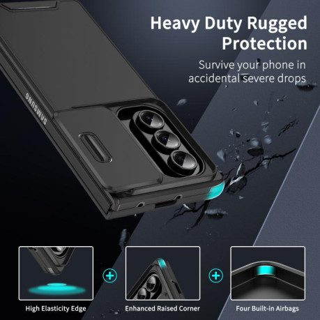 Противоударный чехол Sliding Camshield для Samsung Galaxy Fold 7 - черный